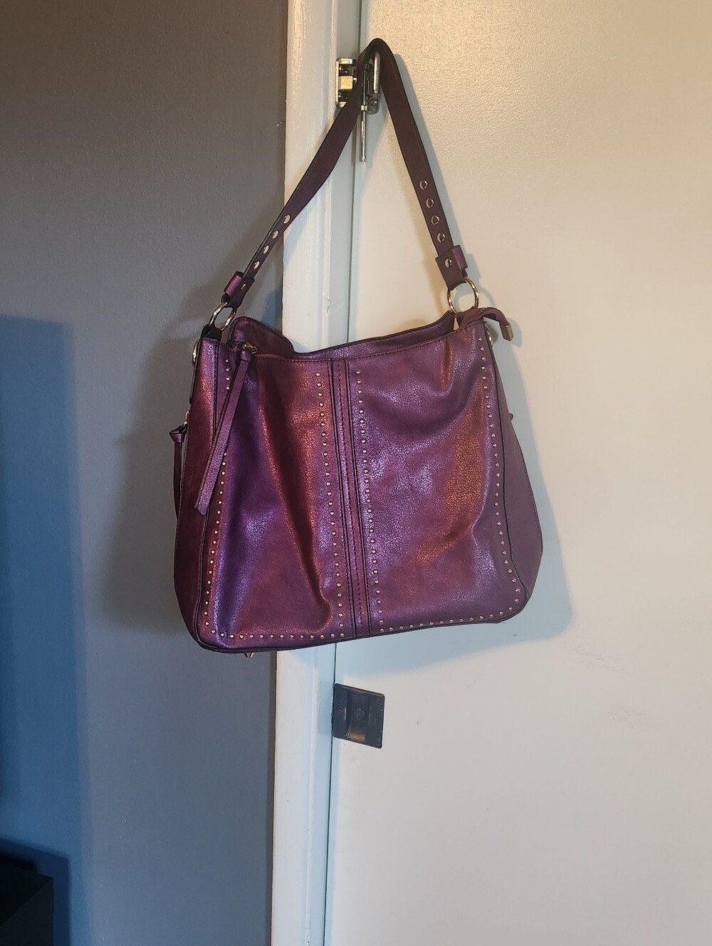 Montana West Purple Studded Shoulder Bag